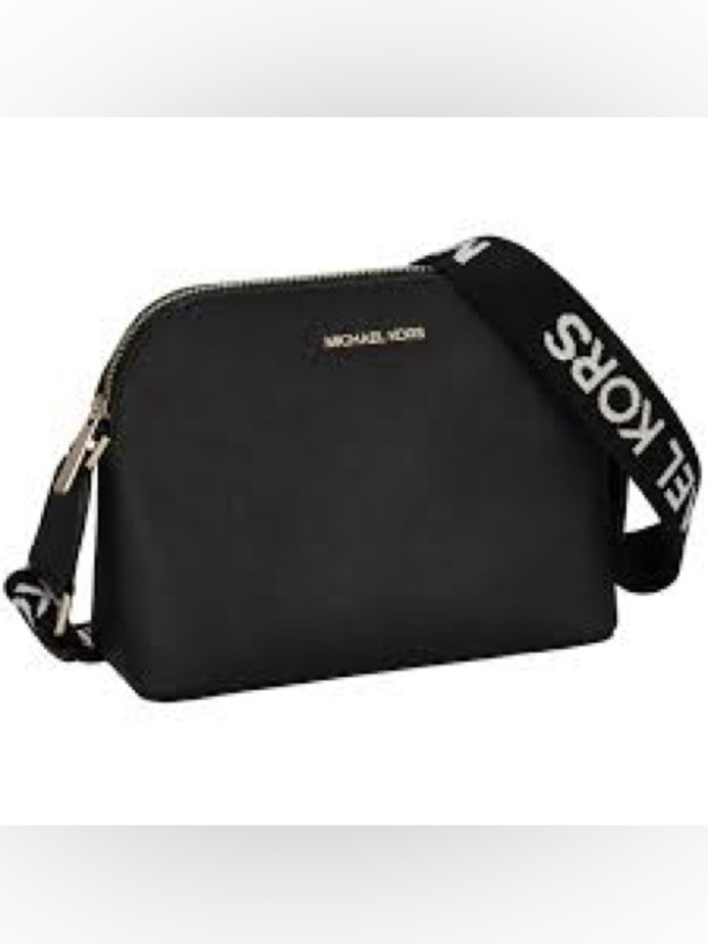 Michael Kors Black Dome Crossbody with Logo Webbing Strap - Picture 4 of 15
